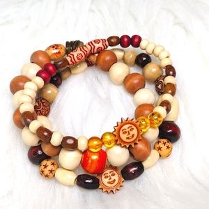 Handmade Wood Bead Bracelets (3)